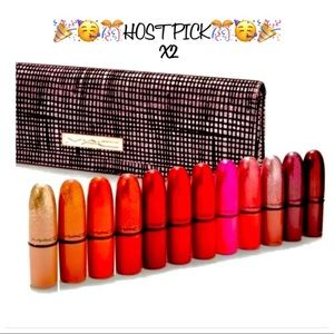 🎉2X HP🎉FIRM!! MAC NIB 12Pc Lipstick Set & Bag 👄💄”Holiday Stardom Set” FIRM!